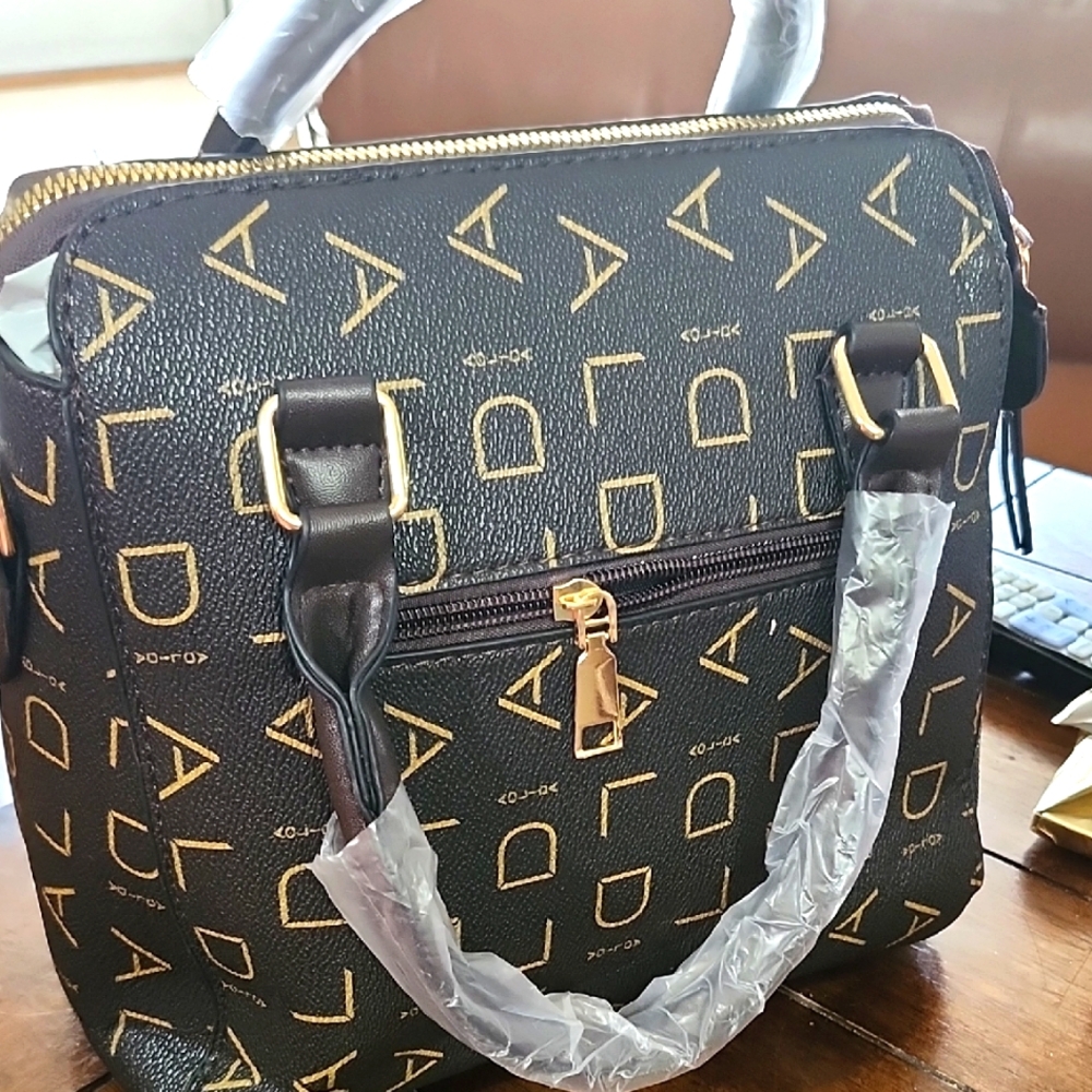 Aldo Black and Gold Handbag